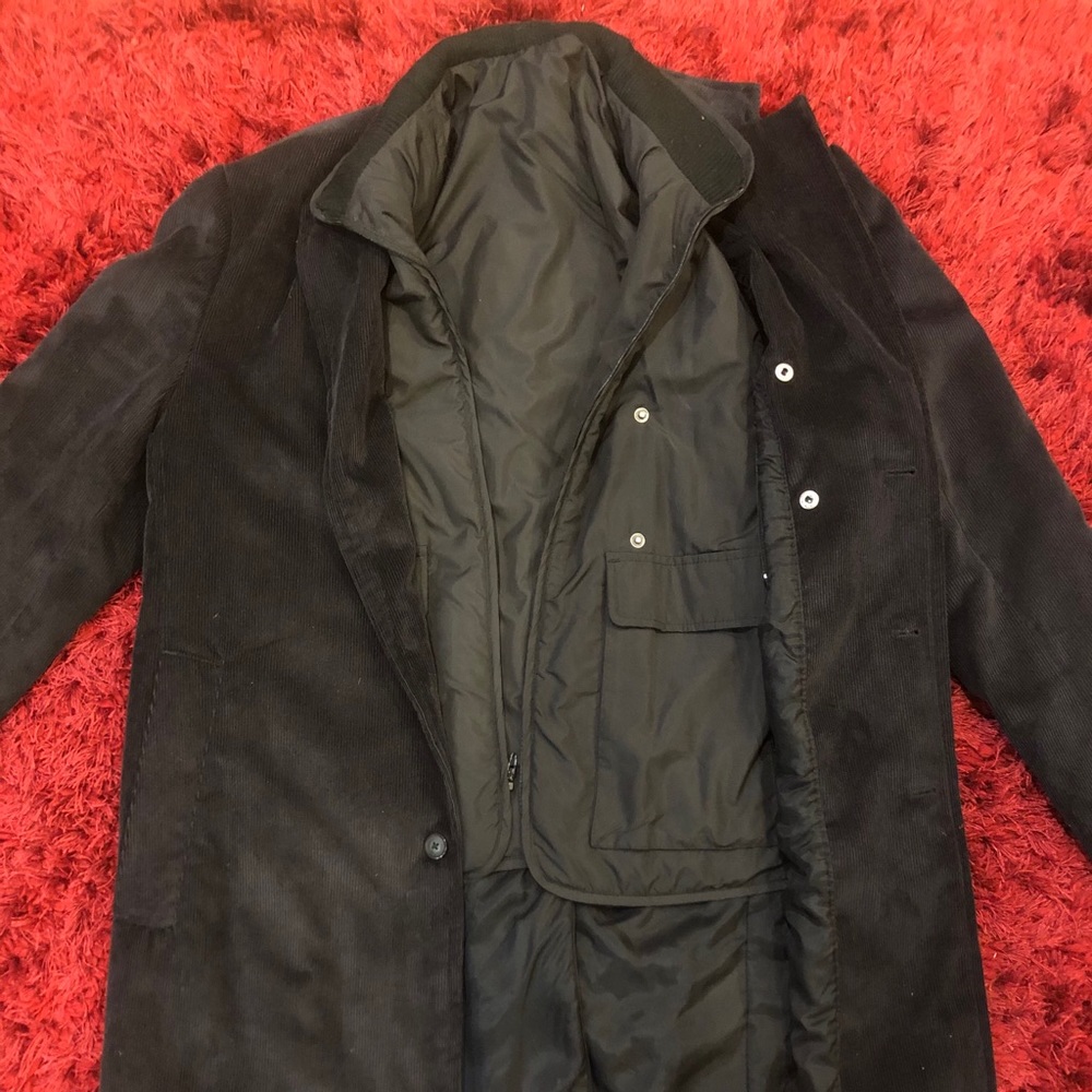Perry Ellis Curdoroy Coat Detachable Double Vested